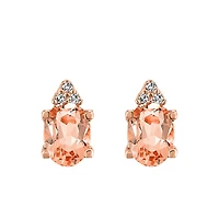 Earrings with .01 Carat TW of Diamonds and Morganite in 10kt Rose Gold