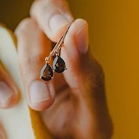 Ivy Earrings with Smoky Quartz in 10kt Rose Gold