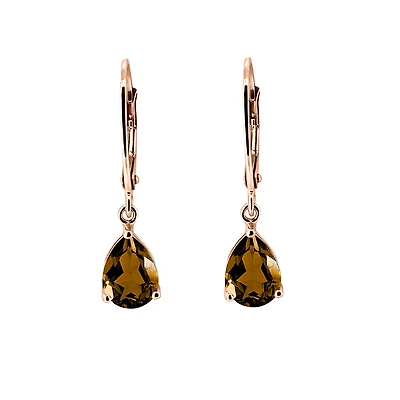 Ivy Earrings with Smoky Quartz in 10kt Rose Gold