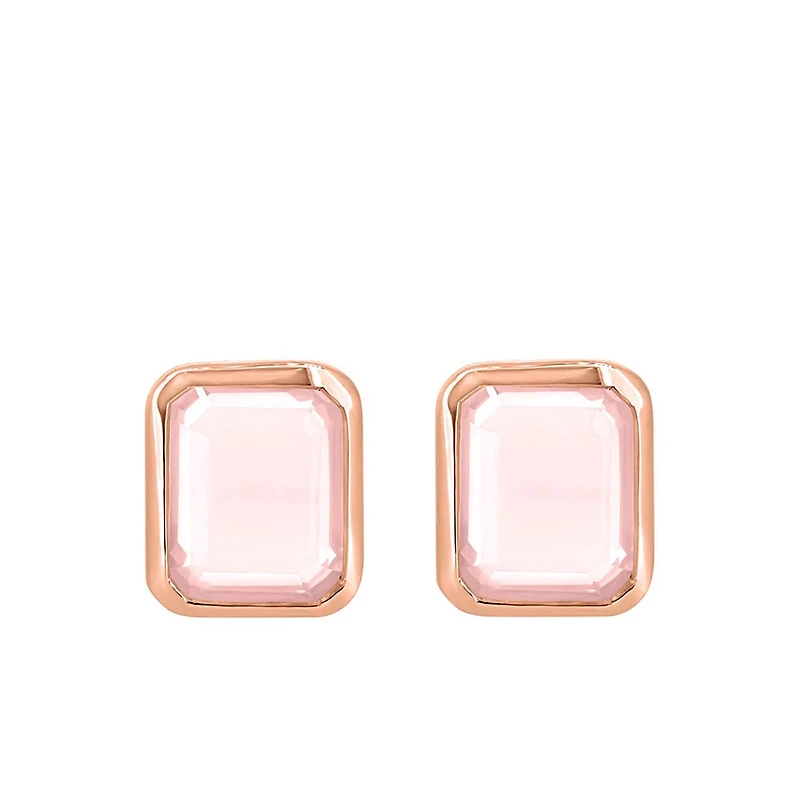 Rose Quartz Earrings in Sterling Silver