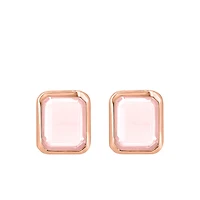 Rose Quartz Earrings in Sterling Silver