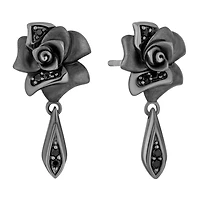 Enchanted Disney Villains Maleficent Earrings with .08 Carat TW of Black Diamonds in Sterling Silver