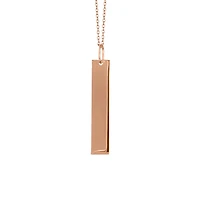 18″ Engraveable Vertical Nameplate Necklace in 10kt Rose Gold
