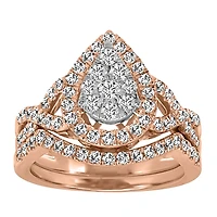 Bridal Set with 1.00 Carat TW of Diamonds in 10kt Rose Gold