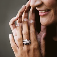 Star Wars The Dark Side Engagement Ring with .75 Carat TW of Diamonds in 14kt White Gold