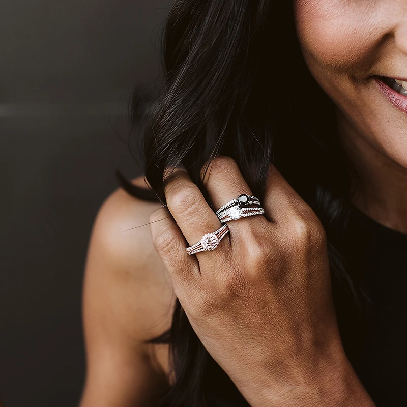 Star Wars The Light Side Engagement Ring with 1.00 Carat TW of Diamonds in 14kt White and Rose Gold