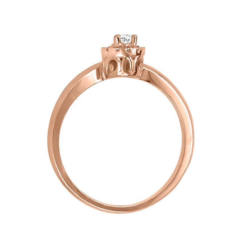Colourless Collection Halo Engagement Ring with .27 Carat TW of Diamonds in 18kt Rose Gold