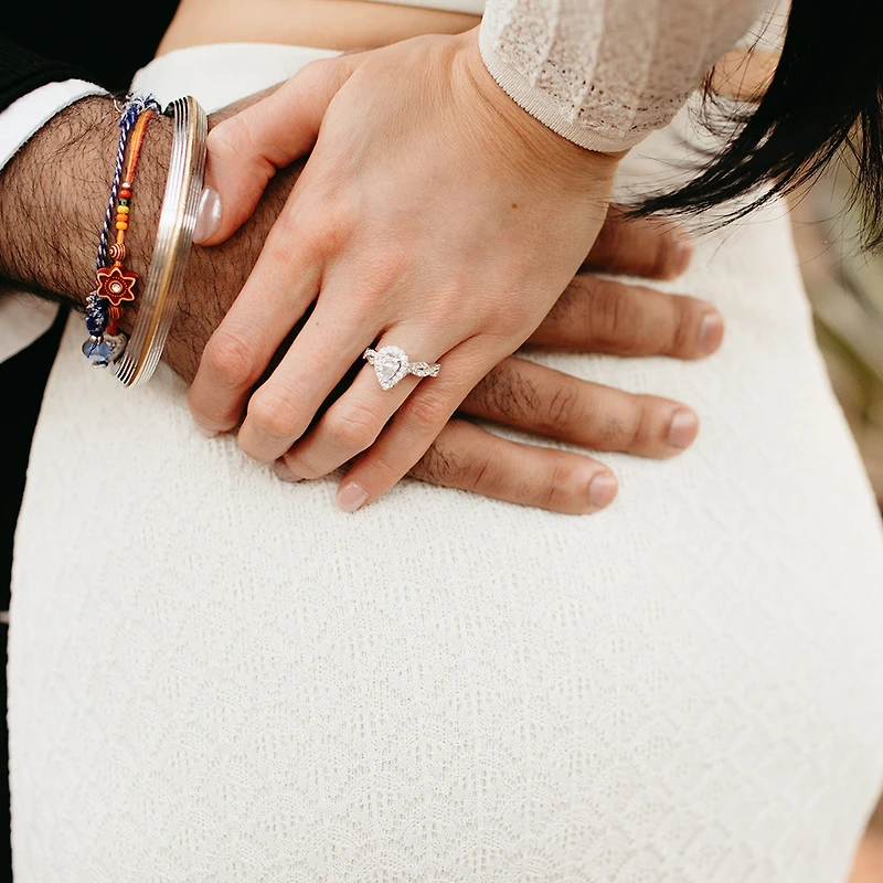 Willow Engagement Ring with Carat TW of Lab Created Diamonds in 14kt White Gold