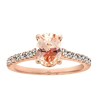 Ring with .27 Carat TW of Diamonds and Morganite in 14K Rose Gold