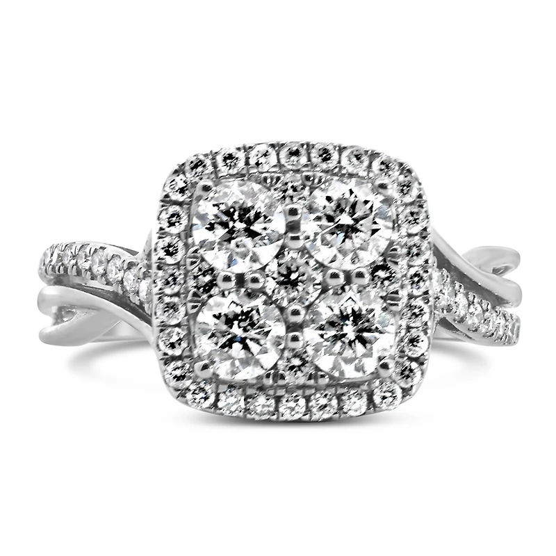 Engagement Ring with 1.50 Carat TW of Diamonds in 10kt White Gold
