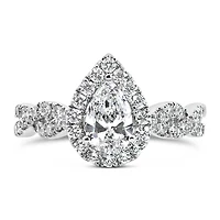 Willow Engagement Ring with Carat TW of Lab Created Diamonds in 14kt White Gold
