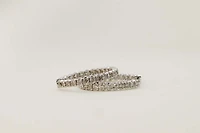 Inside Out Hoop Earrings with 1.00 Carat TW of Diamonds in 10kt White Gold