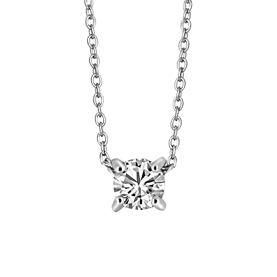16″+1″ Cubic Zirconia Necklace in Sterling Silver