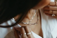 16″-18″ 3MM Herringbone Chain in 10kt White Gold