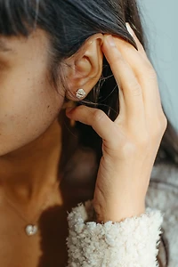 Heart Earrings with Cubic Zirconia in Rose Gold Plated Sterling Silver