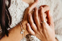 6.5″+1″Heart Bracelet with White Topaz in Gold Plated Sterling Silver