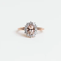 7X5MM Oval Morganite Ring and .40 Carat TW of Diamonds in 14kt Rose Gold