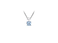 Pendant with Blue Topaz and Cubic Zirconia in Sterling Silver