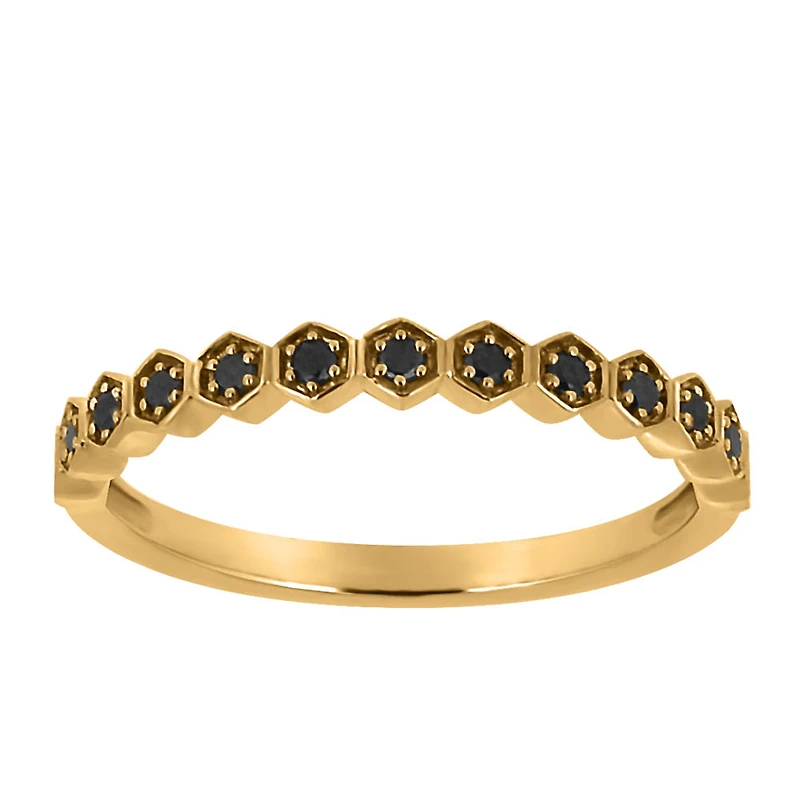 Ring with .14 Carat TW of Black Diamonds in 10kt Yellow Gold