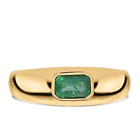 Ring With 5.5X3.5MM Emerald Cut Emerald Ring in 10kt Yellow Gold