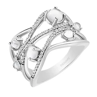 Enchanted Disney Ariel Ring with White Topaz and .20 Carat TW of Diamonds in Sterling Silver