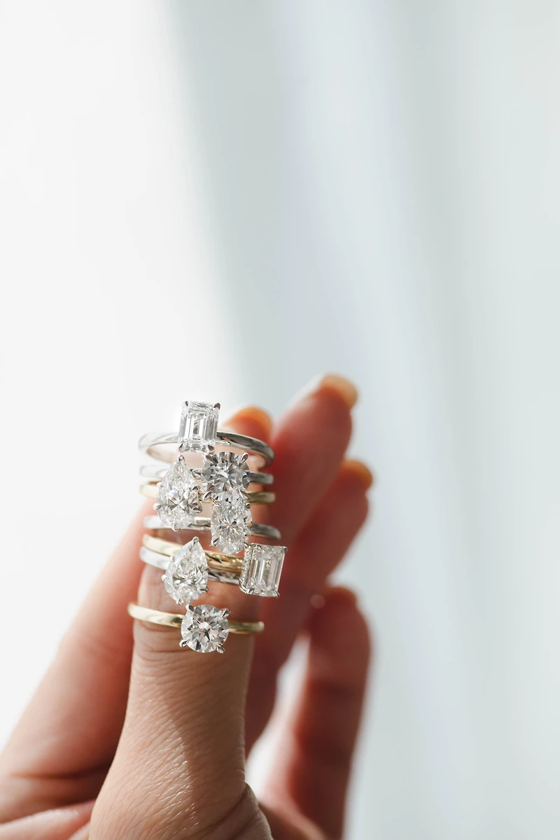 Emerald Cut Engagement Ring with 1.33 Carat TW of Lab Created Diamonds in 14kt Yellow Gold