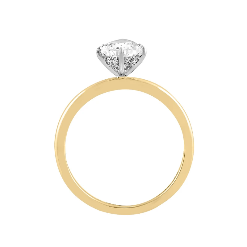Pear Engagement Ring with 1.33 Carat TW of Lab Created Diamonds in 14kt Yellow Gold