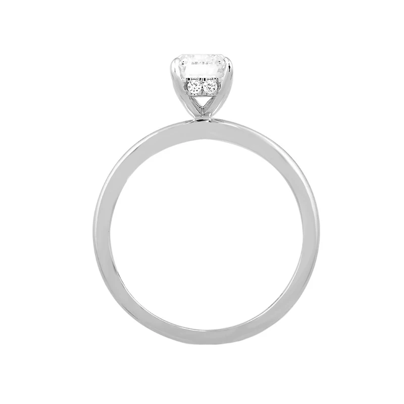 Emerald Cut Engagement Ring with Carat TW of Lab Created Diamonds in 14kt Gold