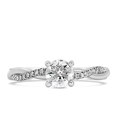 Fire of the North Engagement Ring with Carat TW of Diamonds in 14kt White Gold