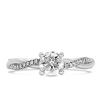 Fire of the North Engagement Ring with Carat TW of Diamonds in 14kt White Gold