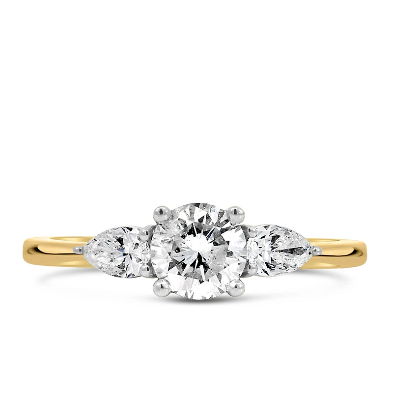 Fire of the North Engagement Ring with .90 Carat TW of Diamonds in 14kt Yellow and White Gold