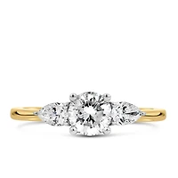Fire of the North Engagement Ring with .90 Carat TW of Diamonds in 14kt Yellow and White Gold