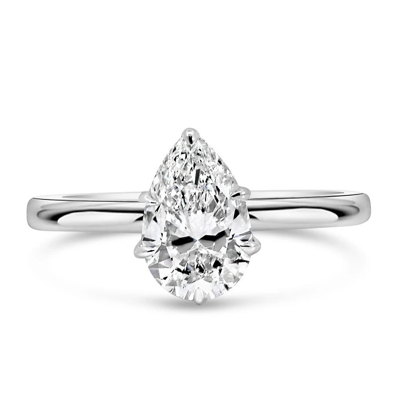 Pear Engagement Ring with 1.33 Carat TW of Lab Created Diamonds in 14kt White Gold