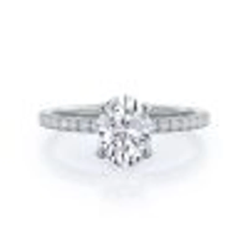 Pave Love Knot Lab Created Diamond Engagement Ring
