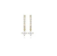 Hoop Earrings with Cubic Zirconia in Gold Plated Sterling Silver