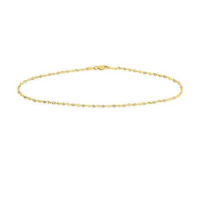 9″-10″ Dorica Anklet in 14kt Yellow, Rose, and White Gold