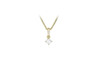 Pendant with Cubic Zirconia in Gold Plated Sterling Silver with Chain