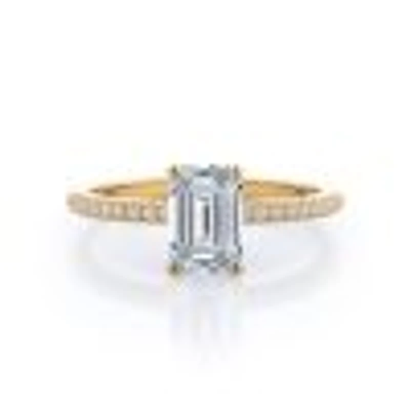 Micro Pave Lab Created Diamond Engagement Ring
