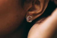 Triple Curve Helix Stud Earrings in 10kt Yellow Gold