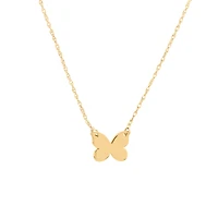 16″-18″ Mini Butterfly Necklace in 14kt Yellow Gold