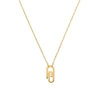 16″-18″ Mini Paperclip Necklace in 14kt Yellow Gold