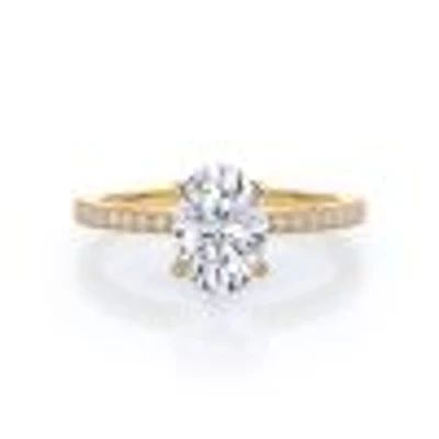 Petite French Set Lab Created Diamond Engagement Ring