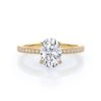 Petite French Set Lab Created Diamond Engagement Ring