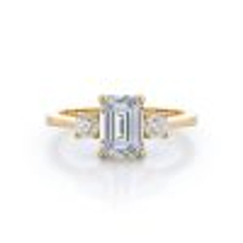 Petite Three Stone Lab Created Diamond Engagement Ring