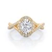 Twisted Halo Lab Created Diamond Engagement Ring