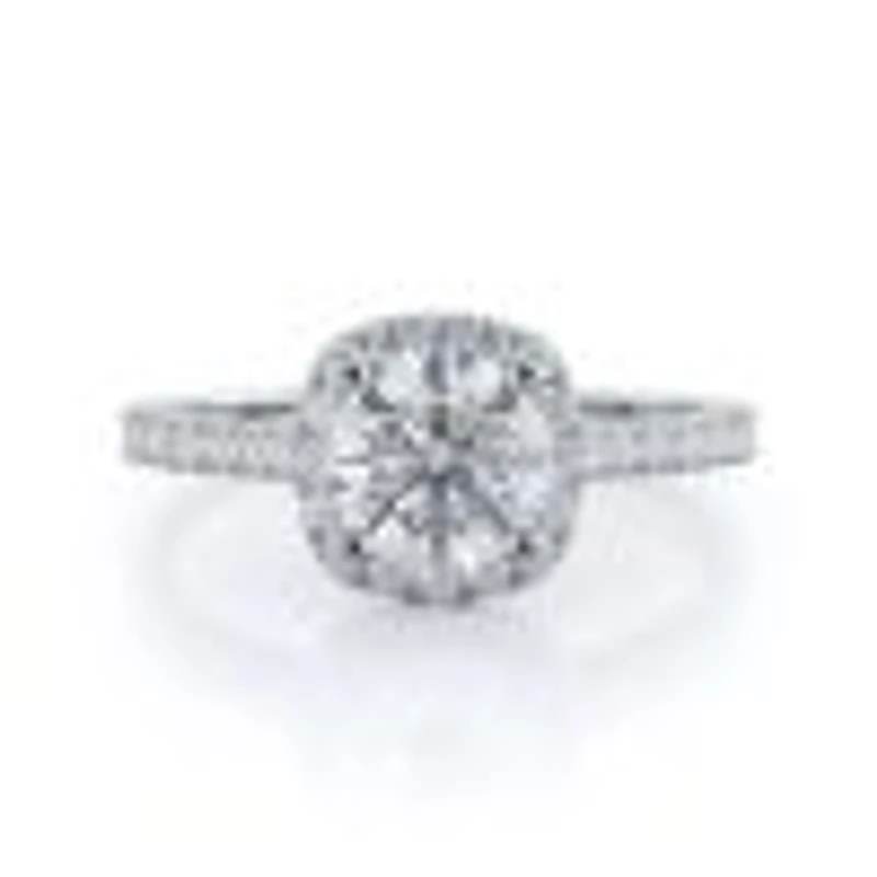 Halo Lab Created Diamond Engagement Ring