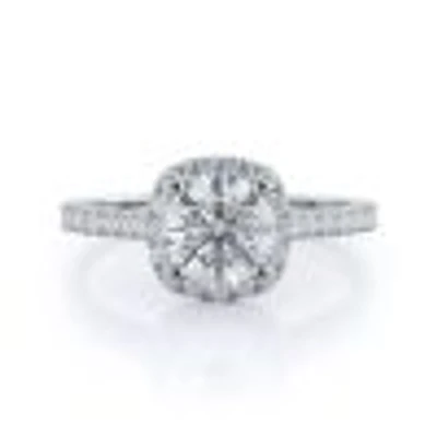 Halo Lab Created Diamond Engagement Ring