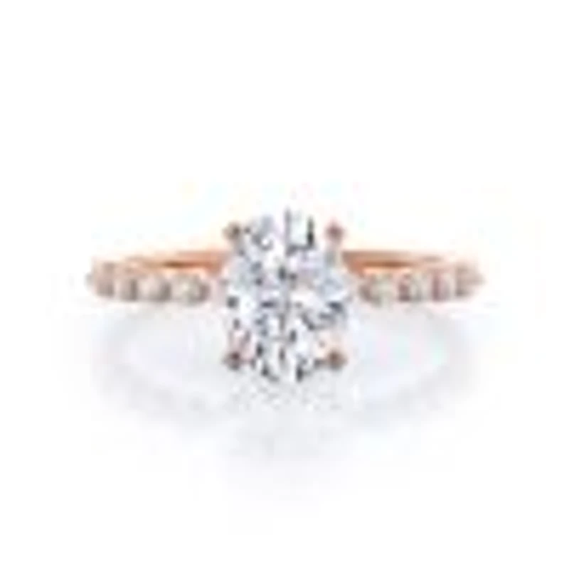 Under Bezeled Accent Lab Created Diamond Engagement Ring