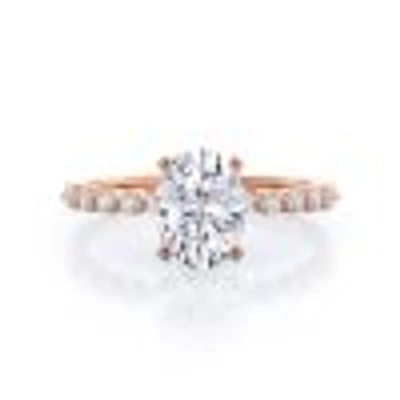 Under Bezeled Accent Lab Created Diamond Engagement Ring