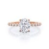 Under Bezeled Accent Lab Created Diamond Engagement Ring